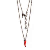 Collar Mano-J. Hombre Lucky Horn in Titanio CHGIRT5BPENKPENROSSO - CHGIRT5BPENKPENROSSO